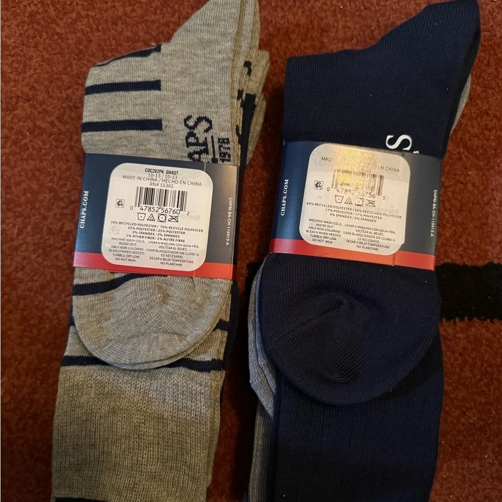 Chaps Classic Dress Dot Crew Socks & Chaps Classic Dress Ribbed Crew Socks 3pk